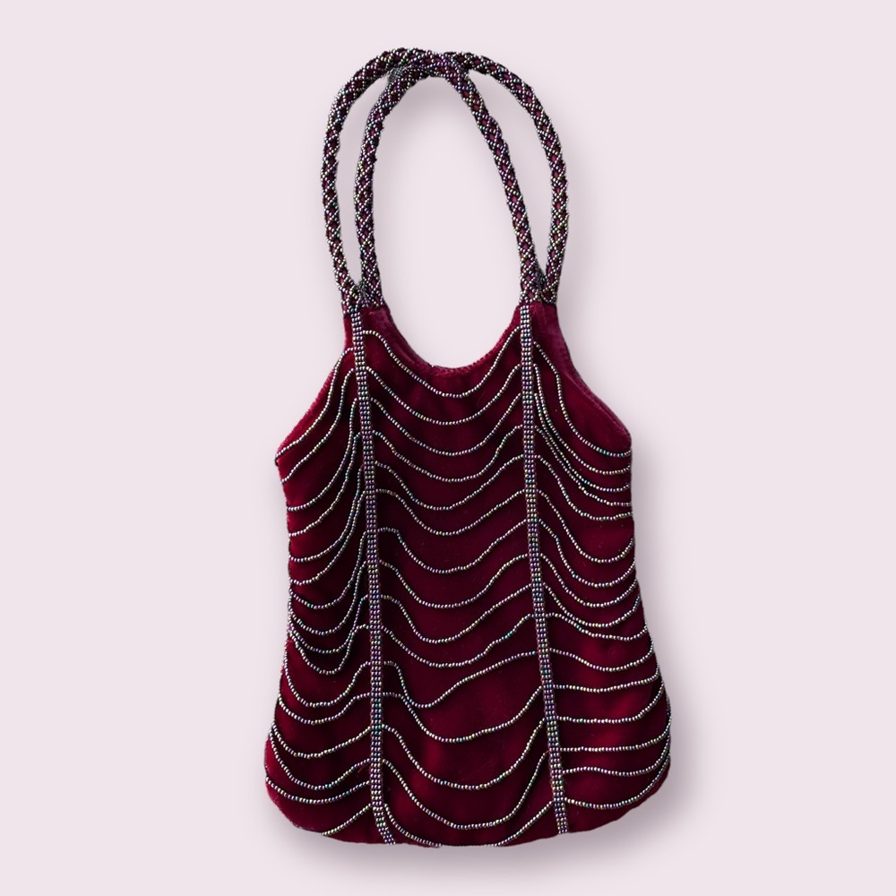Fifth Avenue Collection Velvet Beaded Handbag